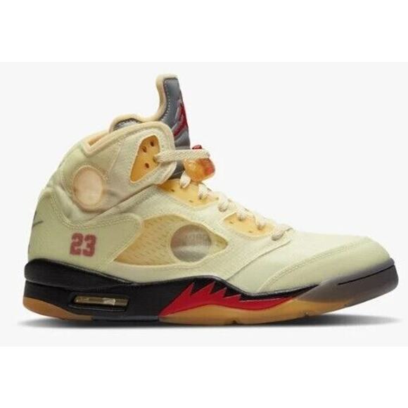 Nike Air Jordan 5 Retro SP Off-White SP Sail Fire Red Men\'s Basketball Shoes 14 main image 4